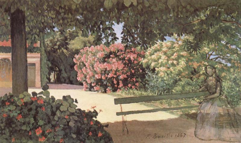 Frederic Bazille The Terrace at Meric china oil painting image